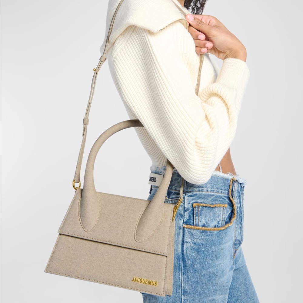 jacquemus le chiquito linen beige large